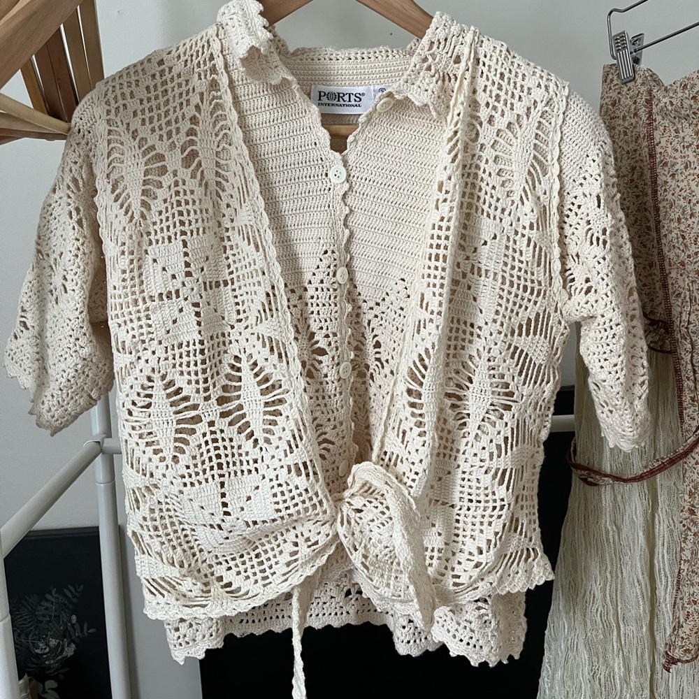 Ports International crochet top (2 piece)